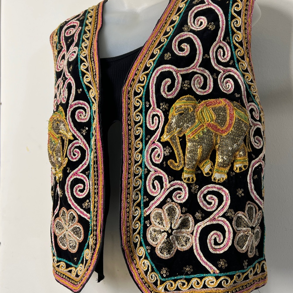 Embroidered Elephant Vest